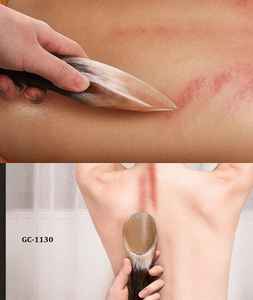Cuerno Gua Sha Herramienta de masaje facial Respetuoso con el medio ambiente Cuerno de búfalo Guasha Stick para acupuntura Raspado Estilo Ángel - Product Image 2
