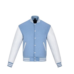 Custom Logo Varsity <b>Jacket</b> With Wool and <b>Leather</b> Sleeves 100% Polyester <b>Long</b> Length for Winter - Product Image 2