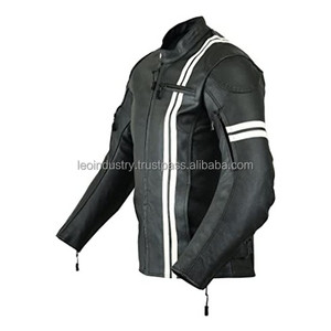 Chaqueta Bomber personalizada de cuero auténtico para hombre, chaqueta de cuero negro para motocicleta, gran oferta - Product Image 3