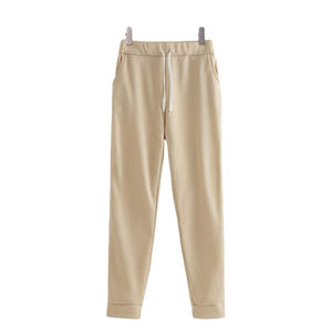 Nouveau style Logo personnalisé femmes décontracté solide longueur régulière hiver à manches longues polaire à capuche survêtement empilé pantalon - Product Image 3