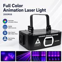 Nouvelle conception, lumière laser de scène 3D à animation RGB 2W, pleine couleur, pour Noël, discothèque, DJ, soirée, spectacle, IP33, contrôle DMX512