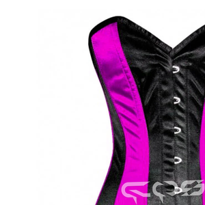 Mode personnalisée et vêtements de fitness Sweetheart Shape Waist Training Overbust Steel Désossé Two Tone Satin Corset Fournisseur - Product Image 4