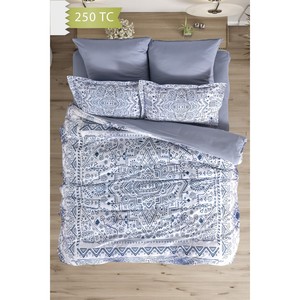 Ensemble de housse de couette en satin JESOLO, taille familiale, 250 TC, mélange de bambou et de coton Varol avec motif géométrique pour un usage domestique - Product Image 2