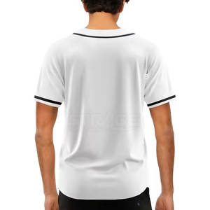 Nouveau style, faible MOQ, maillots de baseball personnalisés – Respirants, grandes tailles, manches courtes, 100 % polyester, logo personnalisé et service OEM - Product Image 2