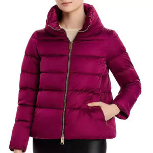 High Quality <b>Fabric</b> Zip Up Winter Women Puffer Jacket / Top Trend Products Long Sleeves Hooded Puffer Jacket For Women - Product Image 1