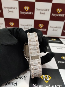 Reloj Moissanite de lujo de 40 MM para hombres y mujeres, conjunto de diamantes, banda de acero inoxidable, nuevo para ocasiones especiales - Product Image 5