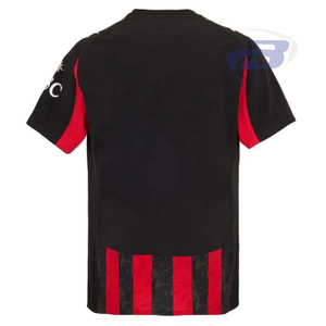 เสื้อฟุตบอลสีแดงดำลายทาง เสื้อซ้อมฟุตบอล ระบายอากาศ แห้งเร็ว คอวี 100% โพลีเอสเตอร์ สปอร์ต แบบสั่งทำ - Product Image 2