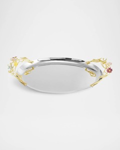 ถาดเสิร์ฟสเตนเลสสตีลและทองเหลืองแบบเจาะรู ชุบเงินสไตล์วิคตอเรียนแบบวินเทจ BSC - Product Image 5