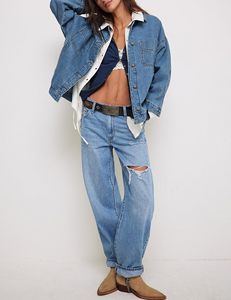 แจ็คเก็ตยีนส์แขนยาวลำลองสำหรับผู้หญิง ระบายอากาศได้ดี อุ่นสบาย มีสไตล์ เหมาะกับแฟชั่นสตรีทแวร์ ลายพิมพ์  รับผลิตตามแบบ (OEM) ราคาสำหรับฤดูใบไม้ร่วง/ฤดูหนาว/ฤดูร้อน - Product Image 6