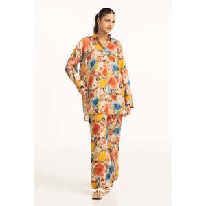 ชุดเซ็ต 2 ชิ้นลำลองสำหรับผู้หญิง ผ้าชีฟอง ดีไซน์ไม่มีปก เหมาะสำหรับชุดฤดูใบไม้ผลิ/ฤดูร้อน มีจำหน่ายไซส์ XS - Product Image 5