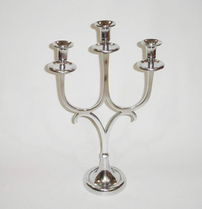 5 Light Menorah Candle Stick Holder Muestra de metal plateado disponible Clear Holiday Decorativo Estampado europeo Decoración DE BODA hecha a mano - Product Image 5