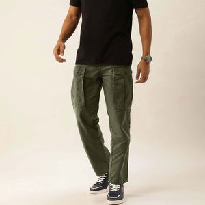 Pantalon cargo décontracté, mode unique, couleur personnalisée, motif en toile, respirant, taille complète, teinture unie, service OEM - Product Image 4
