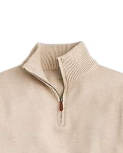 Manufacturer Customized <b>Mens</b> Quarter Zip <b>Knit</b> Sweater Solid Smooth <b>Knit</b> High Neck Warm Winter Casual Pullover OEM Custom - Product Image 1