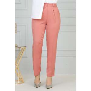 Pantalon Harem Décontracté Taille Haute Respirant Doux Taille XL Couleur Unie Longueur Midi Coupe Droite 100% Coton Idéal Bureau - Product Image 3