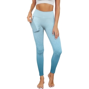 Leggings Deportivos de Cintura Alta con Cordón Ajustable para Mujer, Logotipo Personalizado, Secado Rápido, Transpirables, de Spandex/Poliéster - Product Image 2