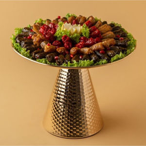 Plateaux de service en chocolat en métal Plateau de service de créateur fait à la main fini en or des fabricants et des fournisseurs - Product Image 1