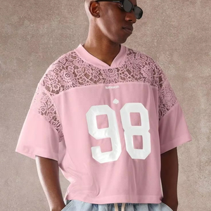 Camiseta Personalizada para Hombre, Cuello Alto, 100% Algodón, Gruesa, Lisa, Talla Grande, Estilo Mock Neck - Product Image 1