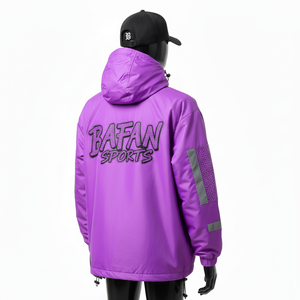 Veste coupe-vent pour femmes en nylon et polyester, respirante, style panneau violet, impression de logo personnalisée, veste coupe-vent pour femmes - Product Image 5