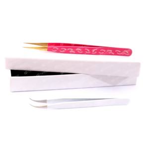 Pinzas de Pestañas Premium Personalizadas Punta de Fibra de Colores Personalizados Pinzas de Extensión de Pestañas Tipo de Punta Puntiaguda para Eficaz - Product Image 5