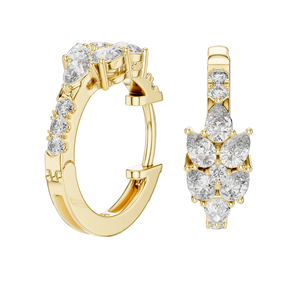 Pendientes de Diamantes de Laboratorio de 0.17 CT, Corte Pera y Redondo, Diamantes VVS-VS EF CVD, Oro de 18KT, 14KT, 10KT y Plata 925, Oro Rosa, Amarillo - Product Image 6