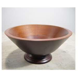 Bol de service rond en bois noir à riz martelé parfait pour servir des aliments décor de cuisine - Product Image 4