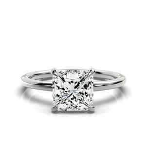 Bague de fiançailles rayonnante en or massif 14 carats 18 carats pour femmes pour les fêtes aspect de mariée caractéristiques diamant pierre principale - Product Image 1