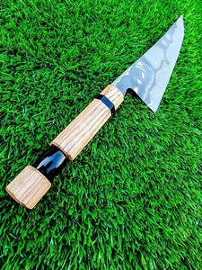 มีดเชฟทำมือพร้อมด้ามไม้และด้ามจับเรซินเหล็กกล้าคาร์บอนใบมีดแกะสลักสำหรับใช้ในครัวของขวัญวันครบรอบและวันคริสต์มาส - Product Image 4