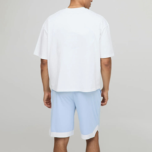 ชุดเซ็ตเสื้อผ้าผู้ชาย 2 ชิ้น ขายส่ง เนื้อผ้าคอตตอน 100% สวมใส่สบาย เป็นมิตรกับสิ่งแวดล้อม ลายเรียบ ปักโลโก้ได้ตามต้องการ สไตล์สตรีทแวร์ ฮิปฮอป สำหรับวิ่งออกกำลังกาย - Product Image 4