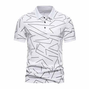 Camiseta de manga corta informal de alta calidad para hombre para Polo, cómoda, fácil de usar, tela de punto con patrón sólido directo de - Product Image 4