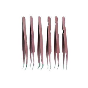 Ensemble de pinces à cils à pointe de diamant de 6 pièces de vente chaude pointe droite de haute qualité directement de l'usine! Disponible dès maintenant! - Product Image 6