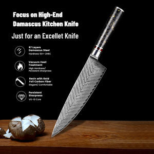 Venta al por mayor pedidos a granel personalizados OEM ODM servicio ultra afilado profesional Damasco acero cocina Chef cuchillo con mango de resina - Product Image 2