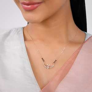 Hecho a mano oro rosa Sunetra diamante Mangalsutra Premium joyería fina diseñador collar elegante joyería tradicional para bodas - Product Image 4