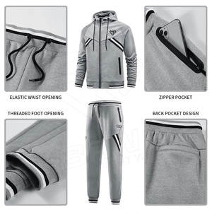 Ropa deportiva de talla grande Casual verano hombres chándales al por mayor cintura elástica manga larga personalizar Logo impresión 100% algodón - Product Image 4