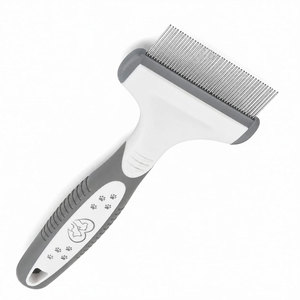Pet Grooming Comb Stainless Steel Teeth Gray White Handle for <b>Dog</b> Cat Hair Care Reusable - Product Image 4