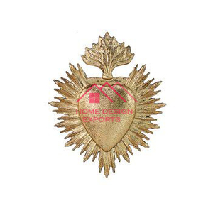 Colgante de pared Venta caliente Hogar Decorativo Oro Acabado Metal Sagrado Corazón a Baja Tasa - Product Image 5