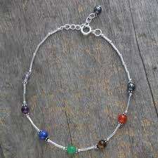 Tobillera Clásica con Piedras Preciosas de Chakra - Plata de Ley, Equilibrio y Belleza para Mujeres y Niñas, Ideal para Bodas y Fiestas - Product Image 2