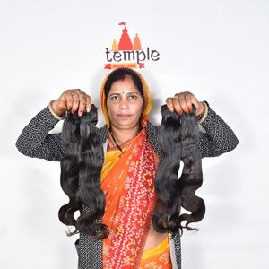 Cheveux de couleur naturelle femmes noires cuticule aligné temple indien machine double trame vague profonde tissage Extensions de cheveux humains - Product Image 2