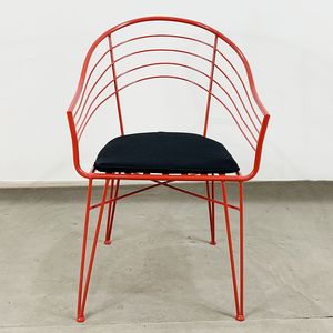 Silla de Jardín Estilo Industrial GCF031 con Diseño de Horquilla, Respaldo en Forma de V de Hierro Metálico, Recubrimiento en Polvo de Muchos Colores y Asiento Acolchado - Product Image 6