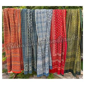 Gudari Cotton Kantha Handmade <b>Quilt</b>, Bedspread Bedding <b>Bed</b> Cover Floral Block Print Blanket <b>Quilt</b>, Kantha Throw King Size Art - Product Image 5