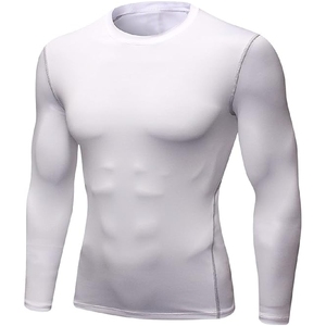 Protège-éruptions cutanées à manches longues pour hommes Spandex MMA & BJJ Compression BJJ Pas cher demandé Techniques lavées - Product Image 1