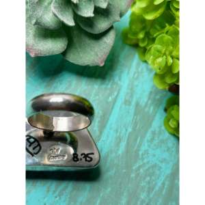 Bague Statement Faite à la Main Navajo en Turquoise Kingman et Argent Sterling, Taille 9, pour Usage Quotidien, avec Incrustation de Pierre Naturelle - Product Image 4