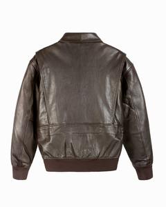 Chaqueta Bomber de Cuero Genuino para Hombre, con Cuello Mao, Transpirable, Estilo Vintage de Invierno, para Exteriores, con Logotipo Personalizado - Product Image 6