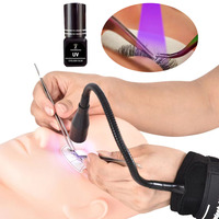 2024 nouveau bracelet 5w UV lumière LED pédale extension cils colle lumière avec lunettes UV colle lampe kit