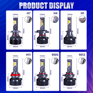 Phare Led Auto 200W H1 H13 12V Luces Auto Para 9005 9006 H11 H7 H4 Ampoule de phares Led pour voiture - Product Image 4