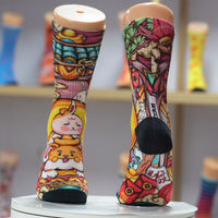 Chaussettes de sport d'hiver personnalisées en coton mélangé, sublimées numériquement, à séchage rapide, avec logo à la base du mollet, en jacquard, pour la vente en gros