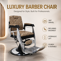 Fauteuil de Barbier Hydraulique Moderne Professionnel, Chaise de Coiffure en Cuir PU Motif Serpent, Chaise de Coupe de Cheveux Robuste Argentée