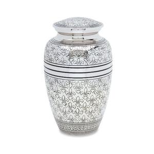 Crémation souvenir en aluminium personnalisée OEM avec urne funéraire de style américain de couleur blanche à vendre par les exportateurs - Product Image 1