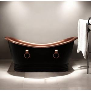 La textura artesanal de la bañera de cobre añade autenticidad y carácter a los baños de lujo, un accesorio de llegada espectacular. - Product Image 5