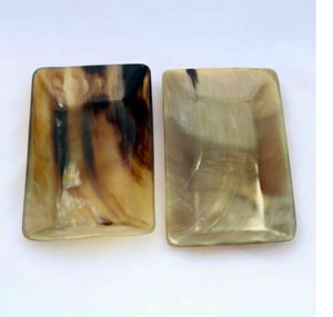 100% plateau en corne naturelle forme carrée tasse à café plateau de service indien décoré à la main plateau en corne de buffle - Product Image 5