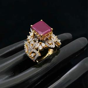 Superbe bague réglable à la mode de meilleure qualité finition or blanc pour la fonction et la collection de vêtements de mariage de fête pour les femmes - Product Image 2